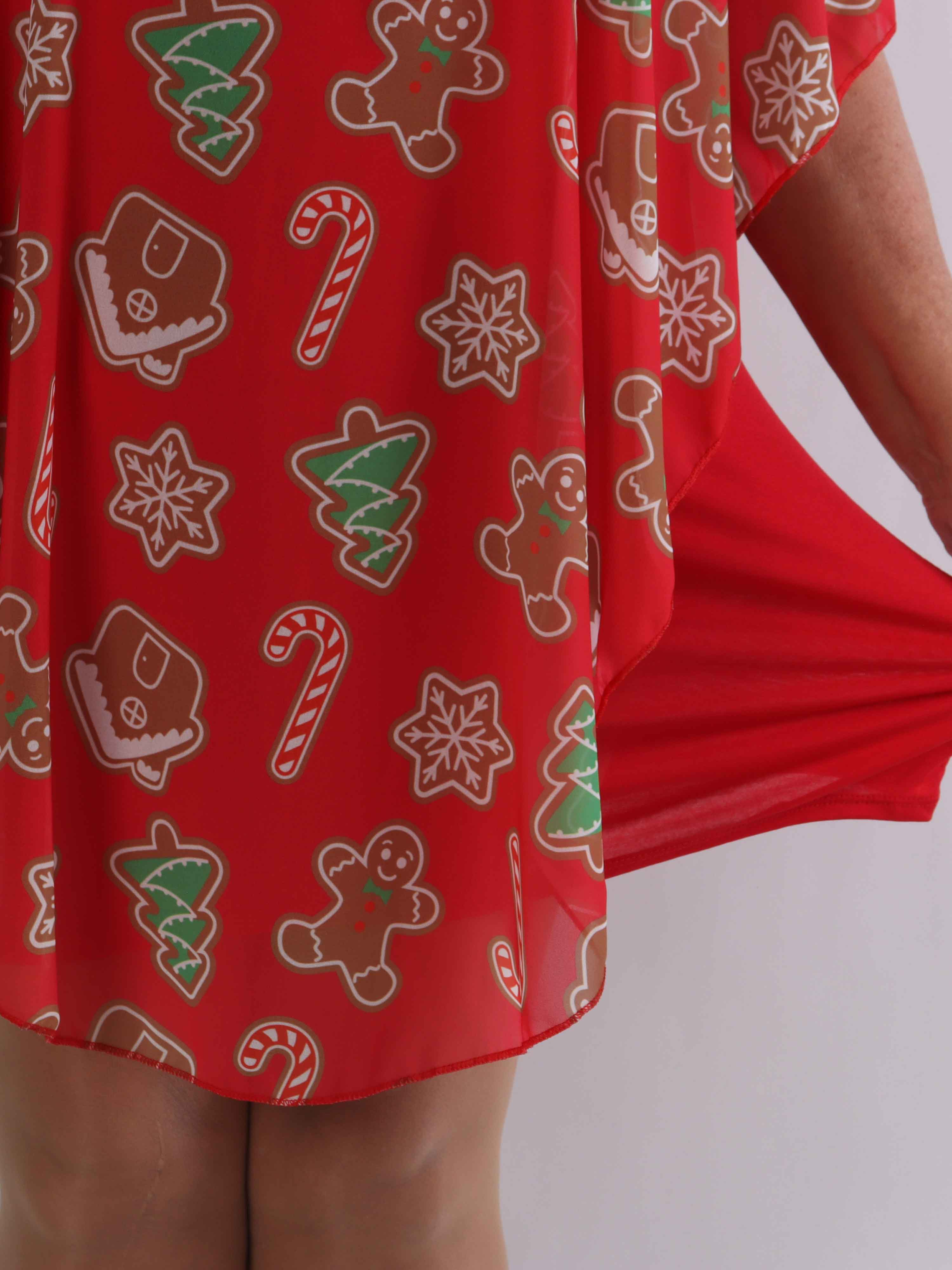Kenya Gingerbread - Plus size tunikaklänning med julkakmotiv